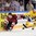 COLOGNE, GERMANY - MAY 11: Latvia's Ralfs Freibergs #29 attempts to play the puck while battling with Sweden's Philip Holm #5 during preliminary round action at the 2017 IIHF Ice Hockey World Championship. (Photo by Andre Ringuette/HHOF-IIHF Images)

